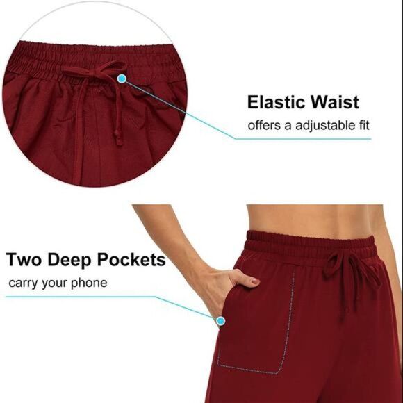 Capri Pants Loose Yoga Pants Wide Leg Drawstring Comfy  with Pockets.. - Picture 1 of 6